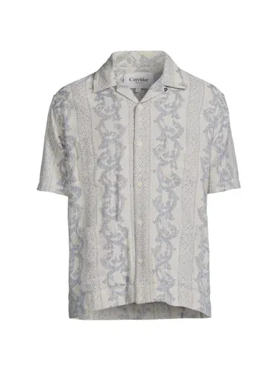 Corridor Men's Jakarta Jacquard Short-sleeve Shirt In Natural