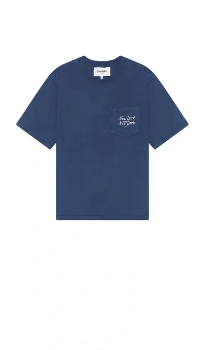 Corridor Organic Ny Script Tee In Navy