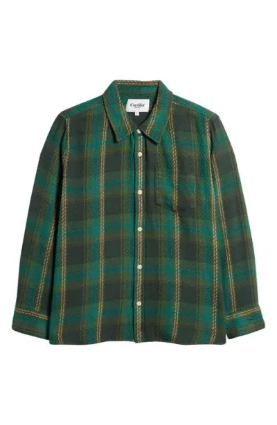 Corridor Phoenicia Plaid Organic Cotton Twill Button-up Shirt In Green