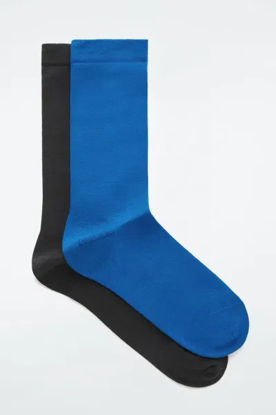 Cos 2-pack Cotton Socks In Blue