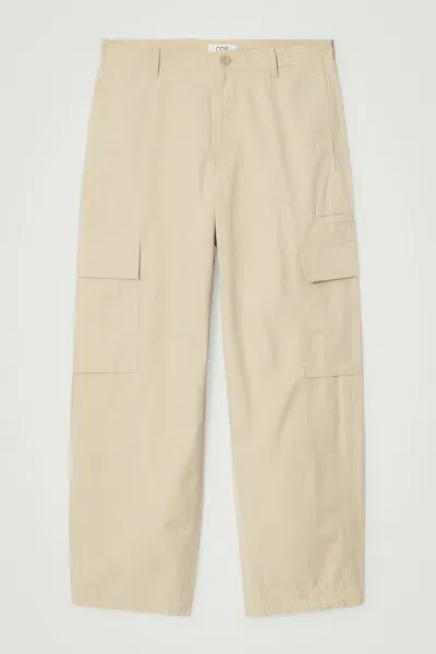 Cos Cotton Cargo Trousers In Neutral