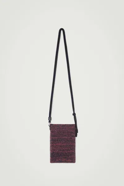 Cos Knitted Phone Pouch In Blue