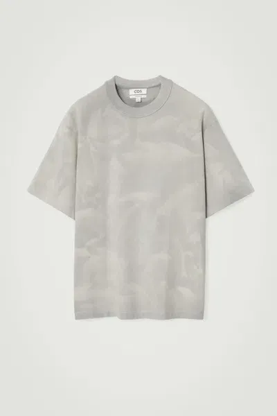 Cos Oversized Acid-wash T-shirt In Grey