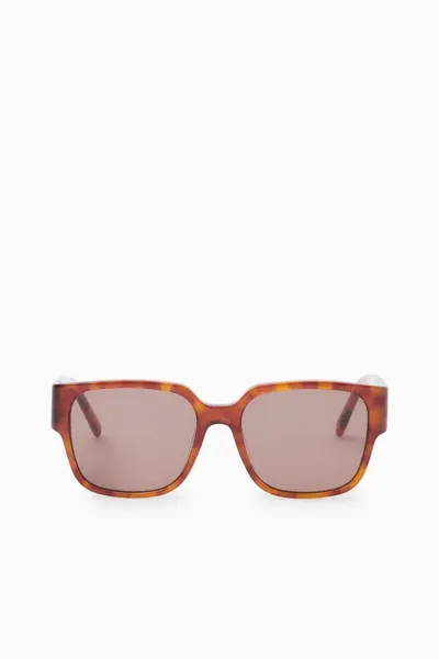 Cos Oversized Square-frame Sunglasses In Yellow