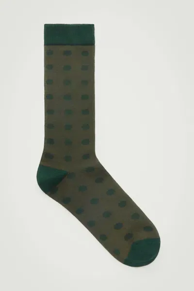 Cos Polka-dot Socks In Green