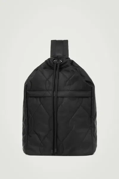 Cos Quilted Drawstring Backpack - Nylon In Black