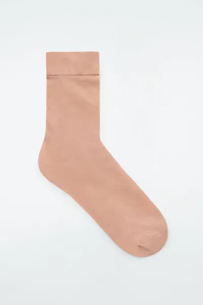 Cos Sheer Socks In Pink