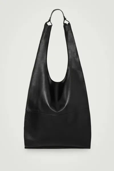 Cos Slouchy Tote - Leather In Black