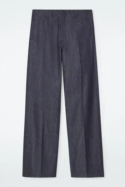 Cos The Wide-leg Raw Denim Jeans In Blue