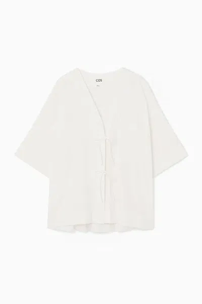 Cos Tie-front Shirt In White