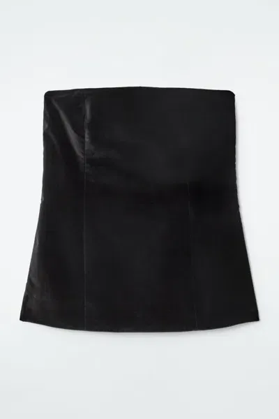 Cos Velvet Bustier In Black