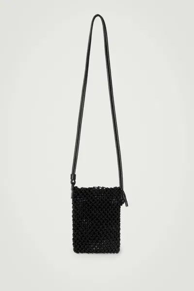 Cos Woven Crossbody Pouch In Black