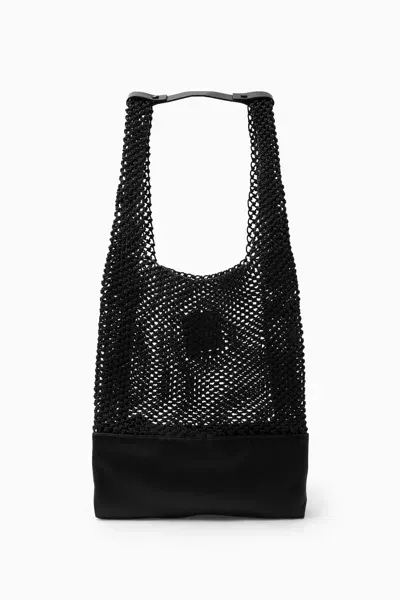 Cos Woven Tote - Leather In Black