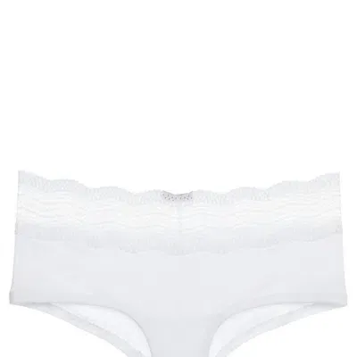 Cosabella Ceylon Lace Trim Low Rise Boyshorts In White