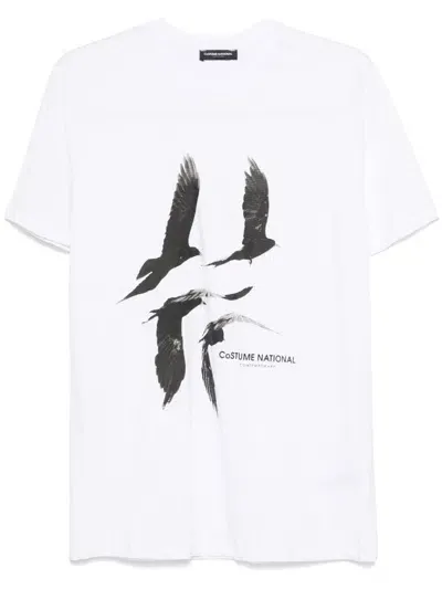 Costume National Contemporary Birds-print T-shirt In 白色