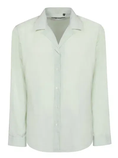 Costumein Cuban Collar Mint Green Shirt In White