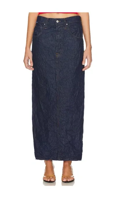 Cotton Citizen Gia Maxi Skirt In Dark Indigo Crinkle