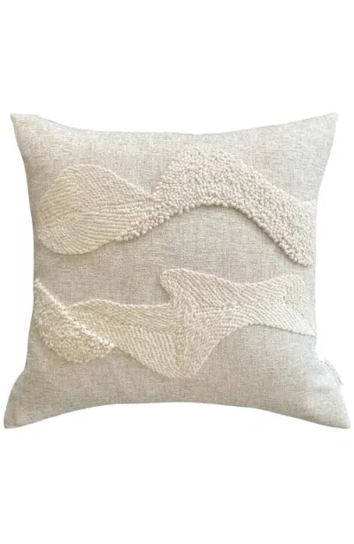 Cotton Tree Punch Needle Pillow In Natural Square