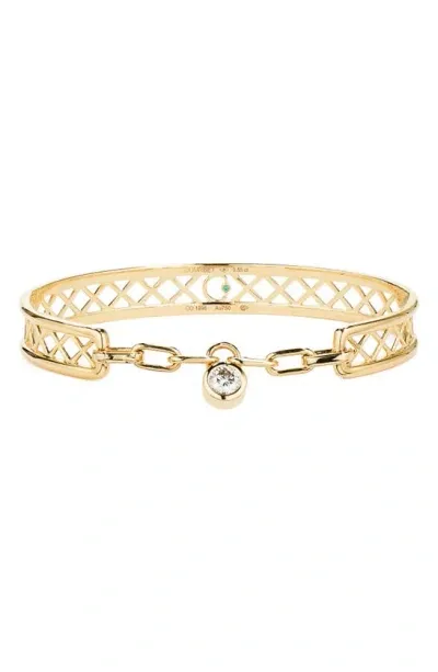 Courbet Pont Des Arts 18k Gold Lab Created Diamond Bangle In Yellow Gold