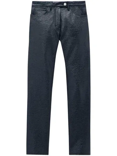 Courrèges 5 Pocket Vinyl Pants In Blue