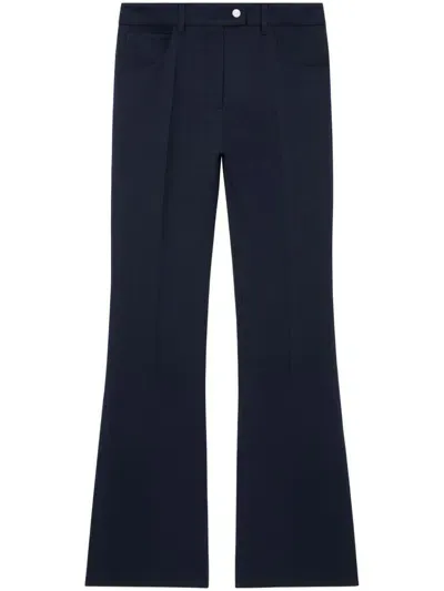 Courrèges 70's Twill Bootcut Trousers In Blue