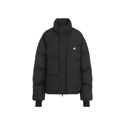 Courrèges Courregès Ac Nylon Puffer Jacket In Black