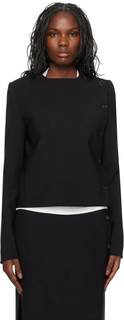 Courrèges Black Buttoned Tailored Jacket In 9999 Black