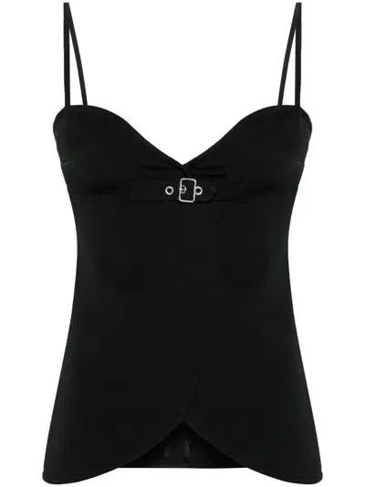 Courrèges Black Ellipse Sleeveless Top