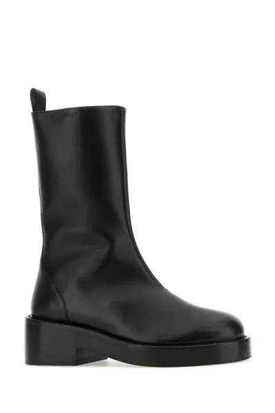 Courrèges Black Leather Ankle Boots