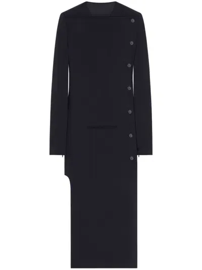 Courrèges Buttoned Tailored Coat In Black