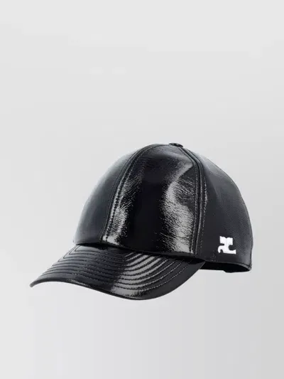 Courrèges Re-edition Vinyl Baseball Cap In Black