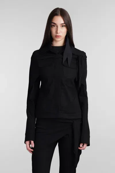 Courrèges Casual Jacket In Black Cotton