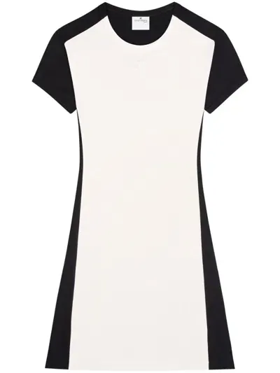 Courrèges Contrast-frame Cotton Mini Dress In White And Black