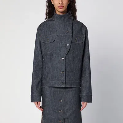 Courrèges Dark Grey Asymmetrical Denim Jacket