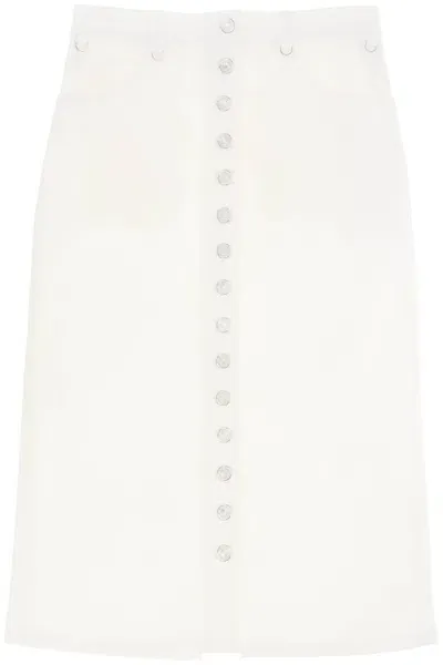 Courrèges Multiflex Denim Skirt In Heritage White