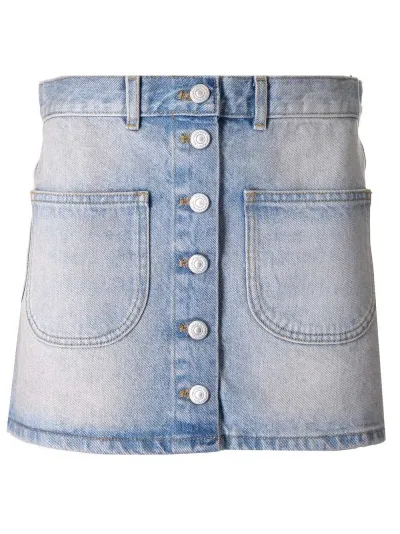 Courrèges Denim Mini Skirt In Blue