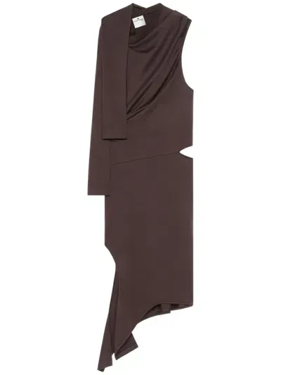 Courrèges Draped Cut-out Dress In 1983 Chocolate