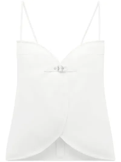 Courrèges Ellipse Buckle-appliqué Tank Top In White