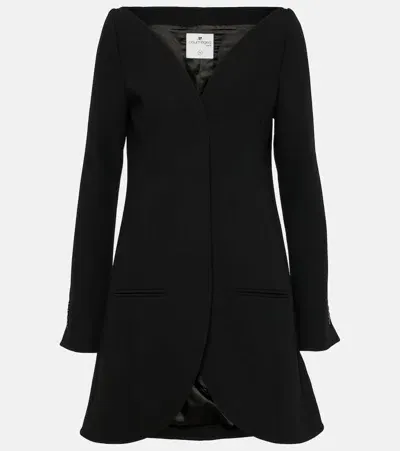 Courrèges Ellipse Heritage Crepe Coat In Black