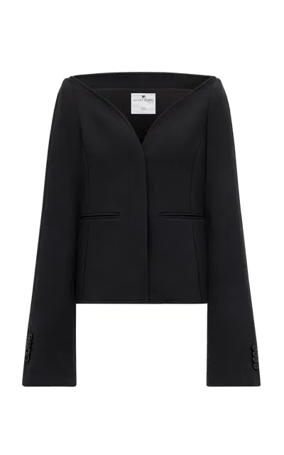 Courrèges Ellipse Tailored Crepe Blazer In Black