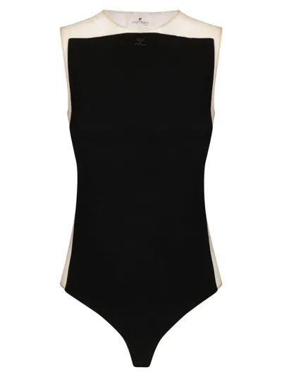 Courrèges Frame Illusion Bodysuit In Black