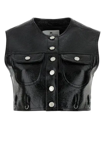 Courrèges Courreges Woman Black Vinyl Vest