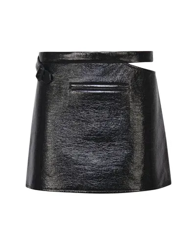 Courrèges Glossy Miniskirt In Black