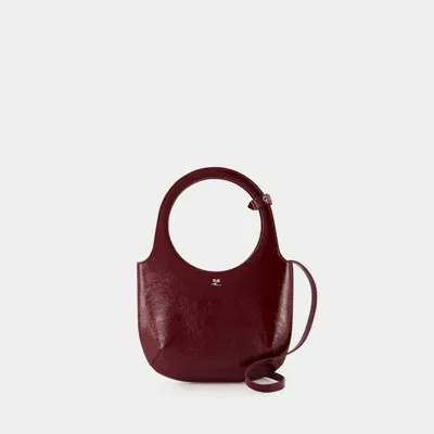 Courrèges Courregès  Holy Naplak Leather Bag Burgundy