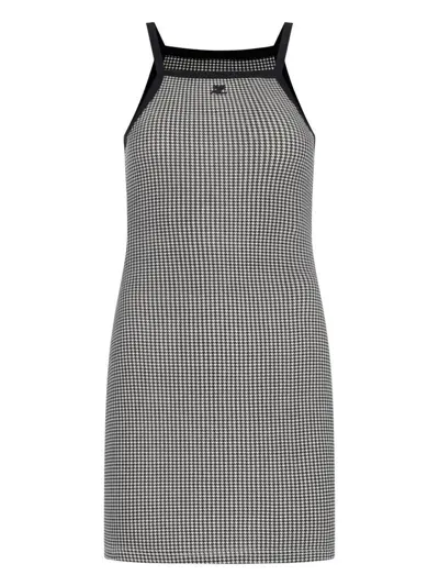 Courrèges Houndstooth Mini Dress In White