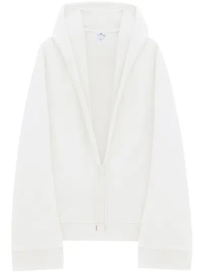 Courrèges Hyperbole Cotton Hoodie In White