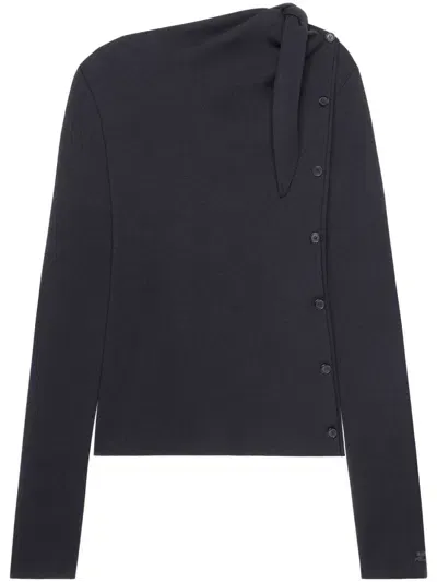 Courrèges Knot Oblique Cardigan In Black