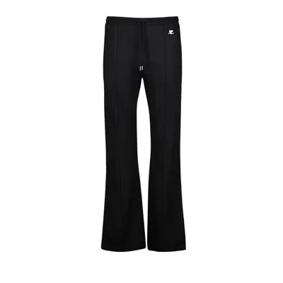 Courrèges Logo Embroidered Drawstring Pants In Black