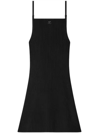 Courrèges Courregès Logo Mini Dress In Black