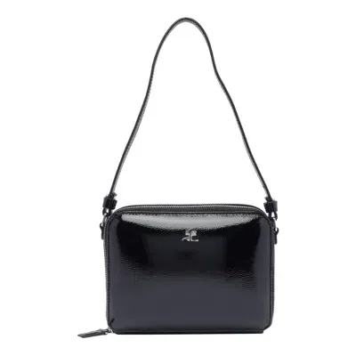 Courrèges Mirror Chained Cloud Bag In Black